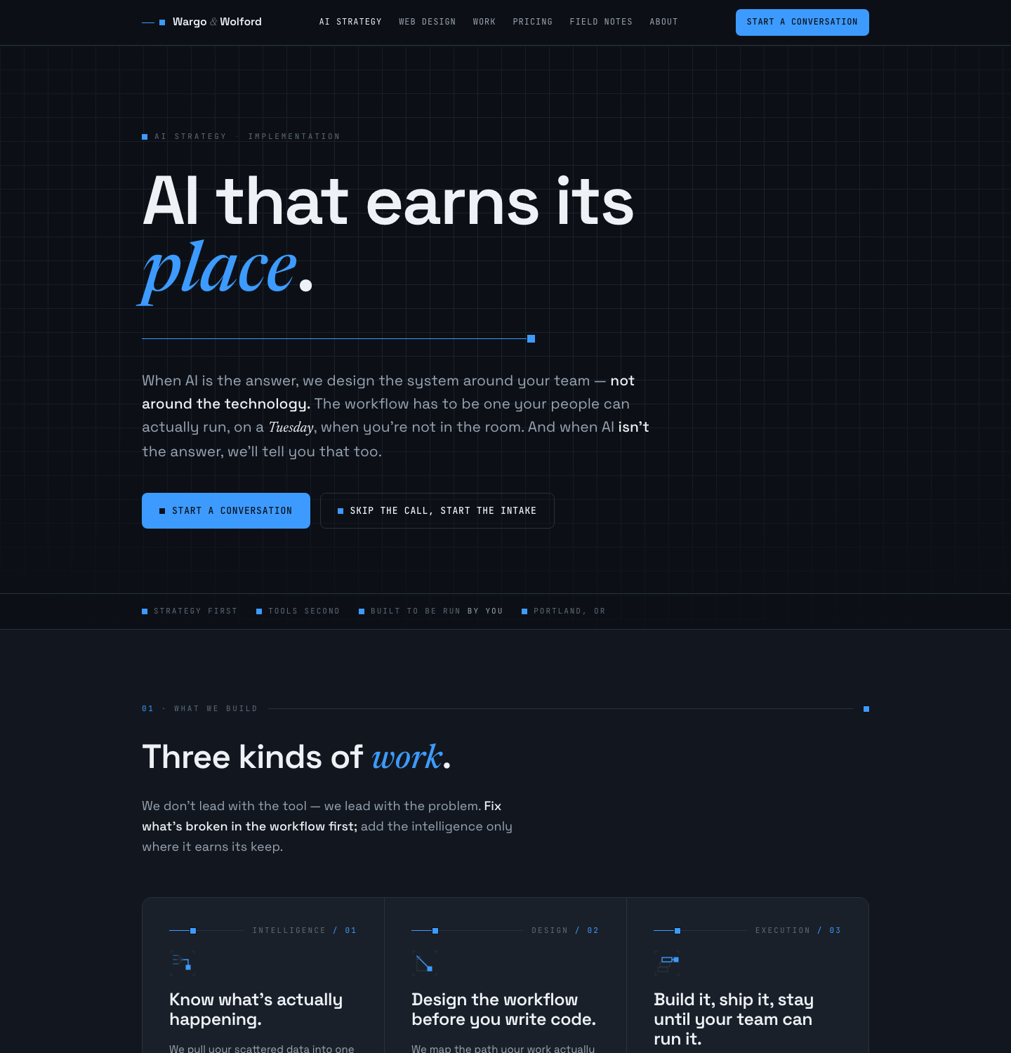 AI-strategy page — the graphics in practice — pre-rendered preview