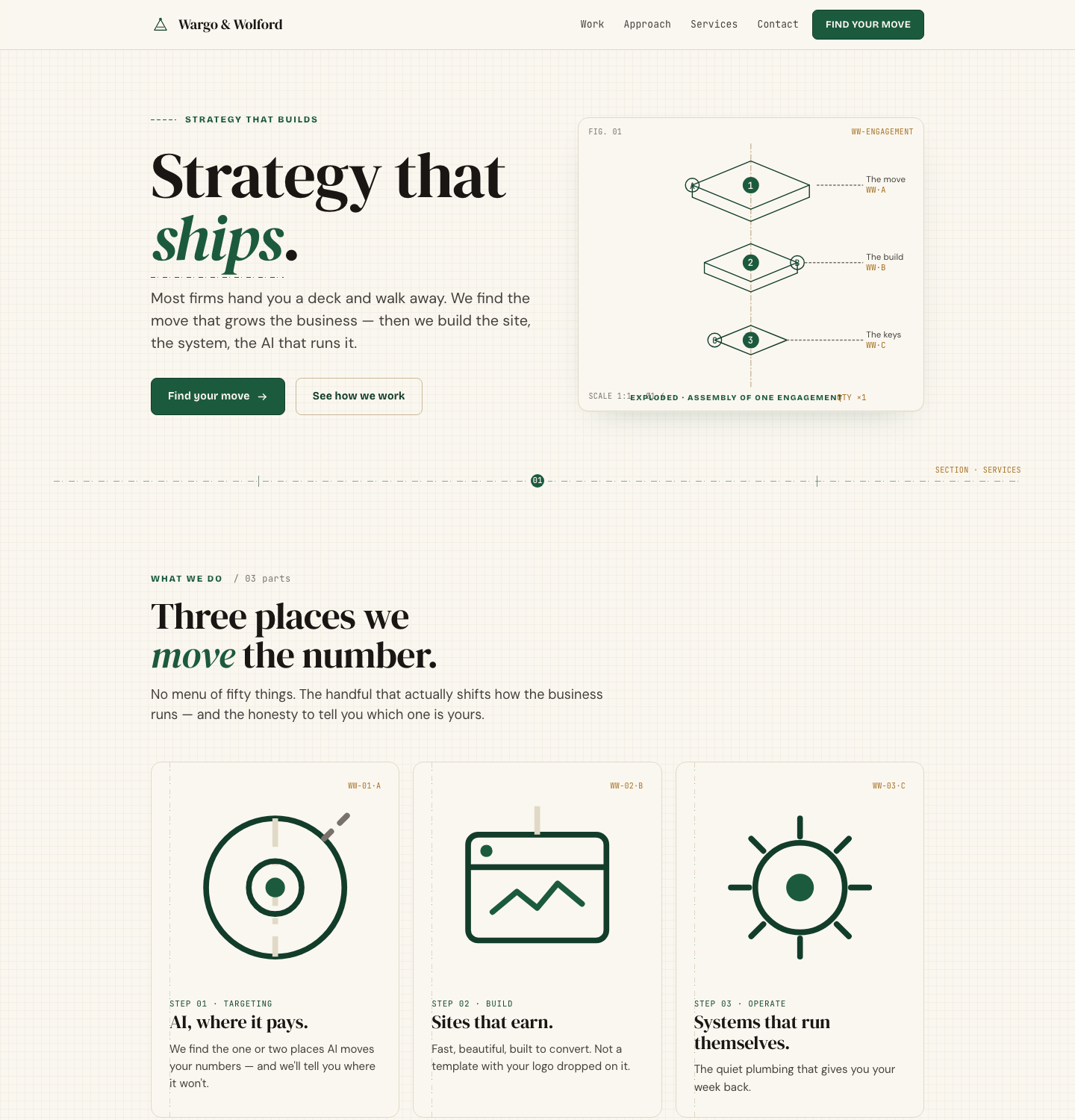 Engineering Blueprint homepage mockup preview